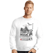 Load image into Gallery viewer, Shirts Crewneck Sweater, Unisex / Small / White Link&#39;s Awakening Sumi-e
