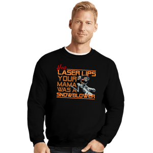 Secret_Shirts Crewneck Sweater, Unisex / Small / Black Hey, Laser Lips!