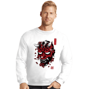Daily_Deal_Shirts Crewneck Sweater, Unisex / Small / White Darth Oni