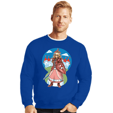 Load image into Gallery viewer, Daily_Deal_Shirts Crewneck Sweater, Unisex / Small / Royal Blue Armored Princess
