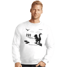 Load image into Gallery viewer, Shirts Crewneck Sweater, Unisex / Small / White T-Rex Run
