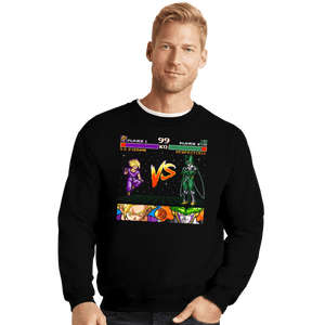 Shirts Crewneck Sweater, Unisex / Small / Black Gohan VS Cell