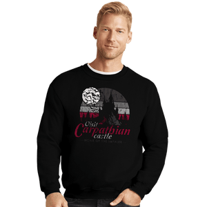 Daily_Deal_Shirts Crewneck Sweater, Unisex / Small / Black Visit Carpathian Castle