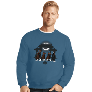 Daily_Deal_Shirts Crewneck Sweater, Unisex / Small / Indigo Blue Warrior Society