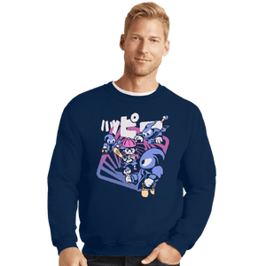 Secret_Shirts Crewneck Sweater, Unisex / Small / Navy Happy Attack