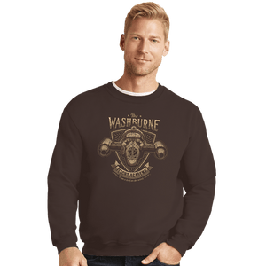 Shirts Crewneck Sweater, Unisex / Small / Dark Chocolate Washburne Flight Academy