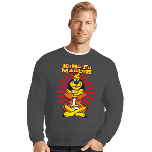 Daily_Deal_Shirts Crewneck Sweater, Unisex / Small / Charcoal Kung Fu Master