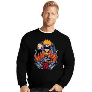 Daily_Deal_Shirts Crewneck Sweater, Unisex / Small / Black Ninja Crest