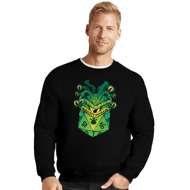 Secret_Shirts Crewneck Sweater, Unisex / Small / Black Monster Dice