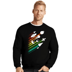 Shirts Crewneck Sweater, Unisex / Small / Black Warp Speed