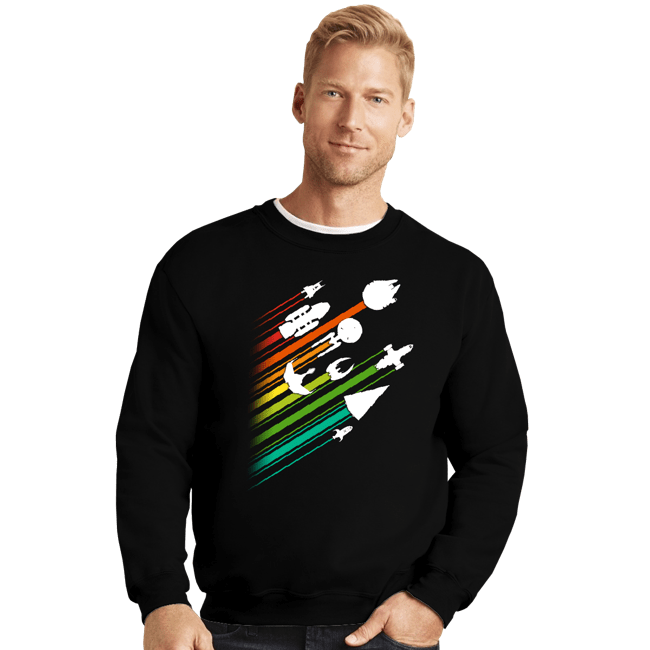 Shirts Crewneck Sweater, Unisex / Small / Black Warp Speed