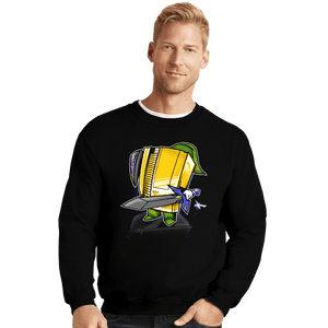 Shirts Crewneck Sweater, Unisex / Small / Black 8-Bit Hero