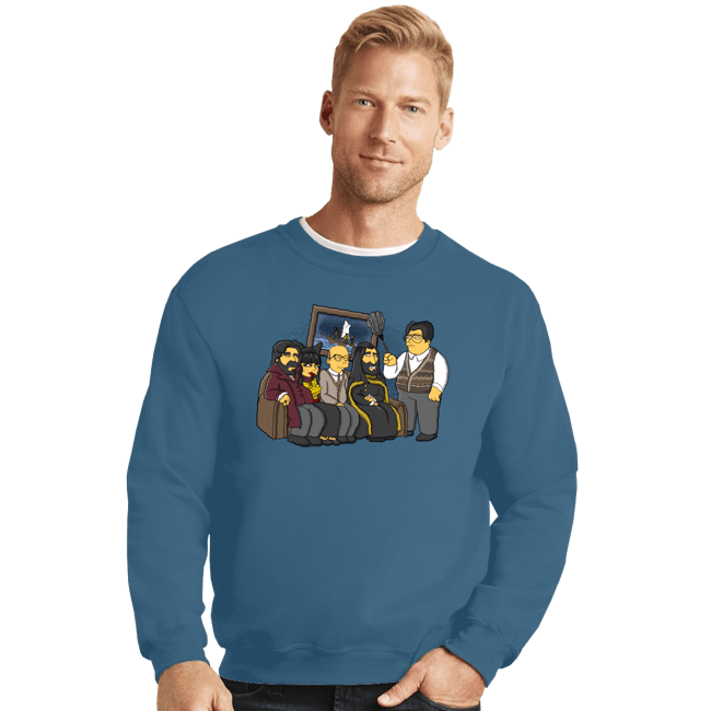 Shirts Crewneck Sweater, Unisex / Small / Indigo Blue Family Photo, But Not You Guillermo