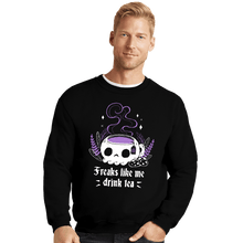 Load image into Gallery viewer, Daily_Deal_Shirts Crewneck Sweater, Unisex / Small / Black Freaks Drink Tea
