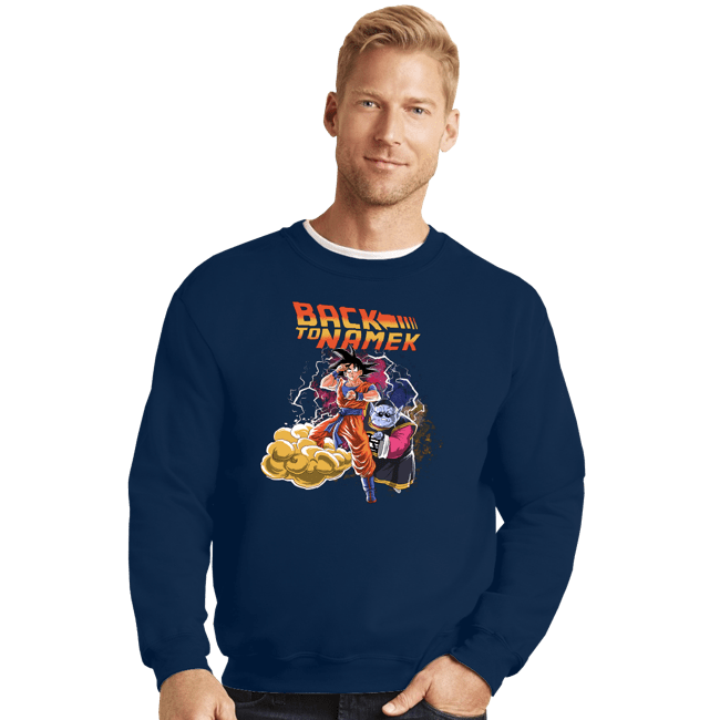 Daily_Deal_Shirts Crewneck Sweater, Unisex / Small / Navy Back To Namek