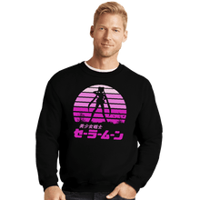 Load image into Gallery viewer, Shirts Crewneck Sweater, Unisex / Small / Black Sailor Moon Sun Set
