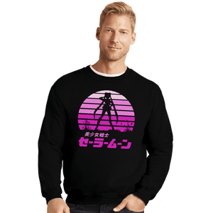 Shirts Crewneck Sweater, Unisex / Small / Black Sailor Moon Sun Set