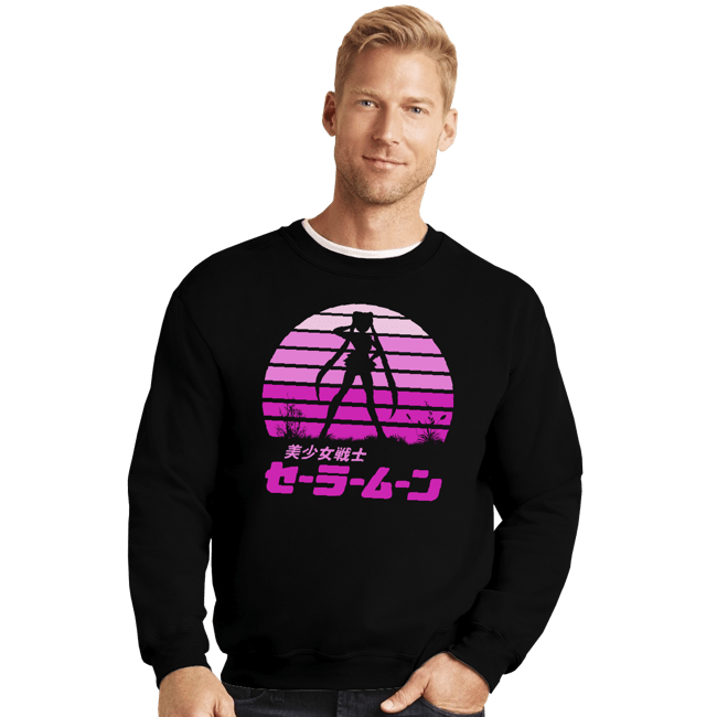 Shirts Crewneck Sweater, Unisex / Small / Black Sailor Moon Sun Set