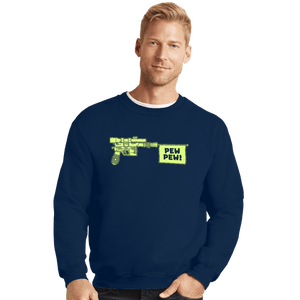 Daily_Deal_Shirts Crewneck Sweater, Unisex / Small / Navy PEW PEW!