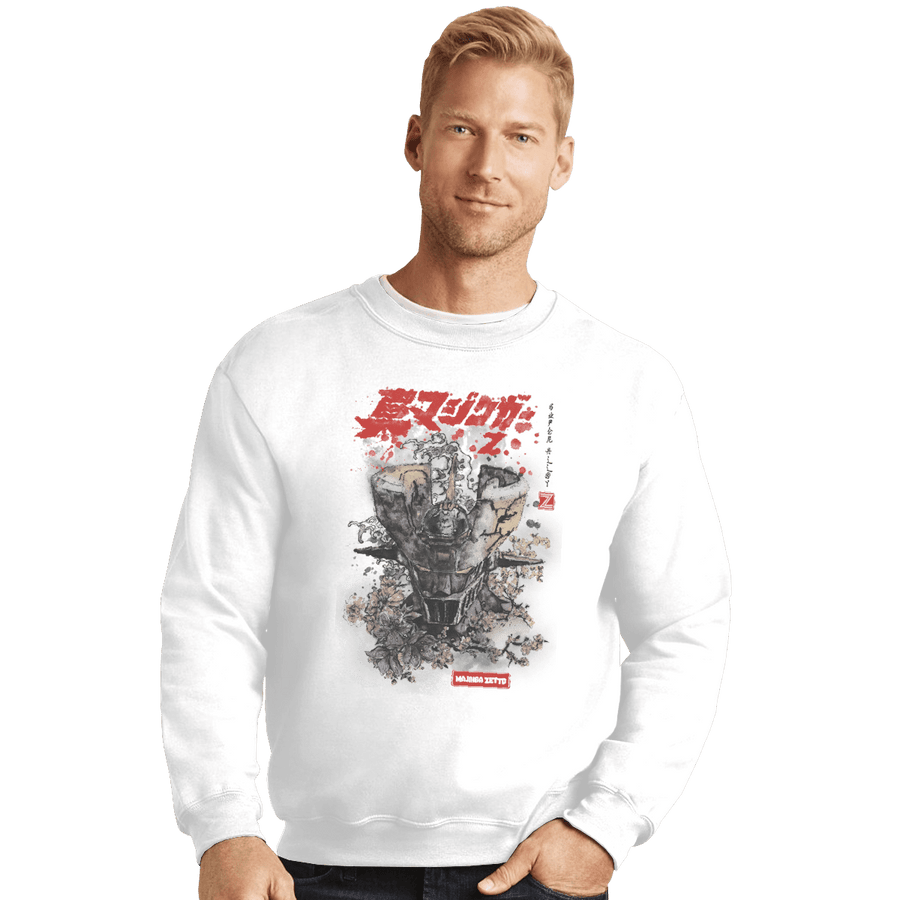Shirts Crewneck Sweater, Unisex / Small / White Mazinger Ink