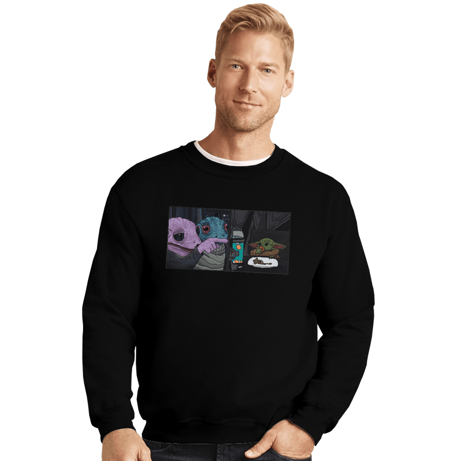 Secret_Shirts Crewneck Sweater, Unisex / Small / Black Frog Yelling At Child