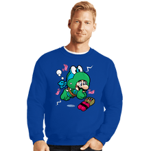 Load image into Gallery viewer, Daily_Deal_Shirts Crewneck Sweater, Unisex / Small / Royal Blue Super Leo Suit
