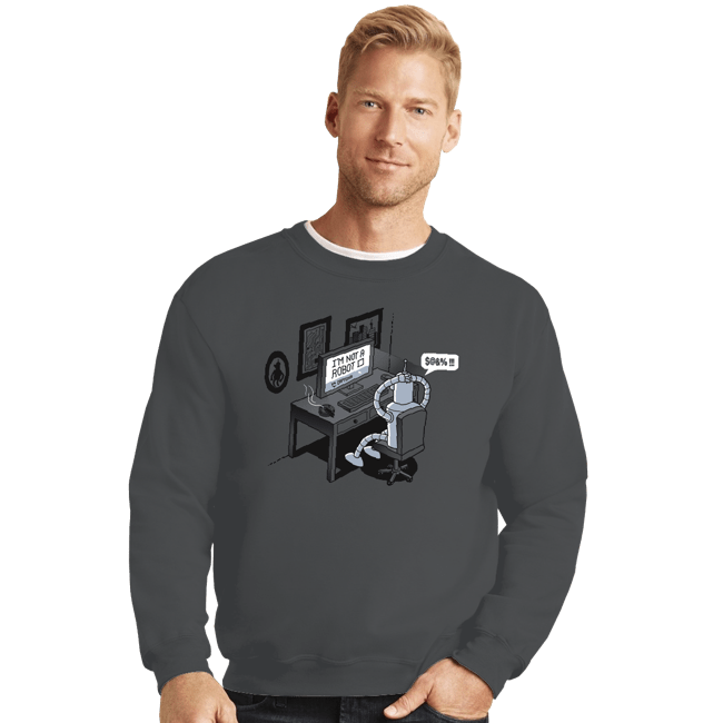 Secret_Shirts Crewneck Sweater, Unisex / Small / Charcoal Robot's Problem