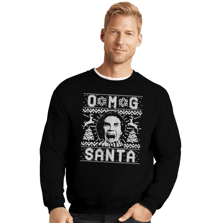 Shirts Crewneck Sweater, Unisex / Small / Black OMG Santa