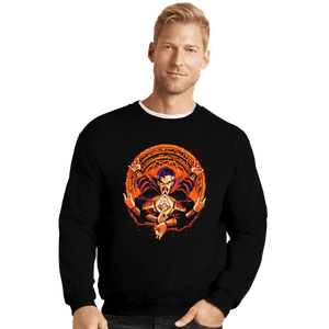 Daily_Deal_Shirts Crewneck Sweater, Unisex / Small / Black Tri Beam Strange