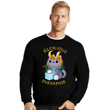 Load image into Gallery viewer, Shirts Crewneck Sweater, Unisex / Small / Black Mischief Cat
