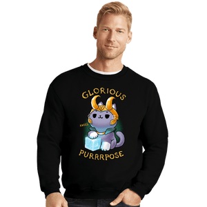 Shirts Crewneck Sweater, Unisex / Small / Black Mischief Cat