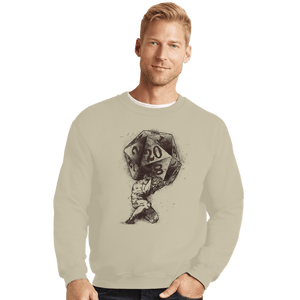 Daily_Deal_Shirts Crewneck Sweater, Unisex / Small / Sand Dice Atlas