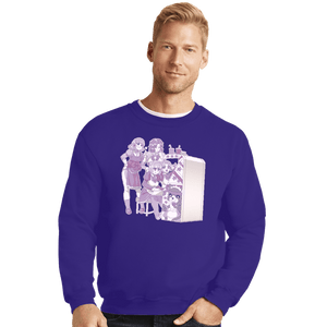 Daily_Deal_Shirts Crewneck Sweater, Unisex / Small / Violet Maid Arcade