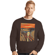 Load image into Gallery viewer, Shirts Crewneck Sweater, Unisex / Small / Dark Chocolate Screaming Forky
