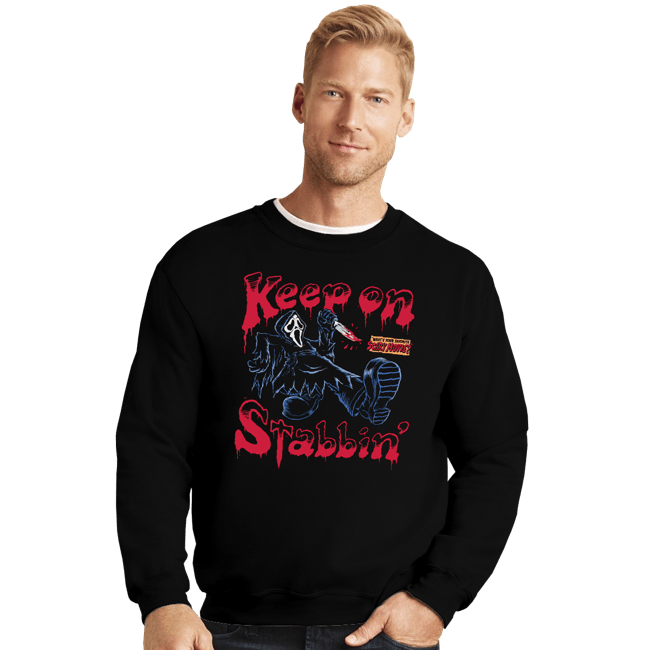 Secret_Shirts Crewneck Sweater, Unisex / Small / Black Keep On Stabbin' Ghost