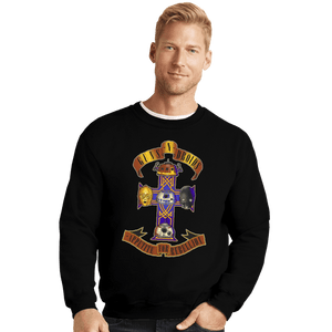 Daily_Deal_Shirts Crewneck Sweater, Unisex / Small / Black Guns N Droids