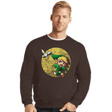 Load image into Gallery viewer, Shirts Crewneck Sweater, Unisex / Small / Dark Chocolate The Adventures Of Link
