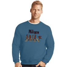 Load image into Gallery viewer, Daily_Deal_Shirts Crewneck Sweater, Unisex / Small / Indigo Blue The Mayhem
