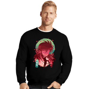 Daily_Deal_Shirts Crewneck Sweater, Unisex / Small / Black Kurama's Rose Whirlwind