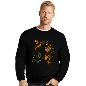 Daily_Deal_Shirts Crewneck Sweater, Unisex / Small / Black Playful Ninja