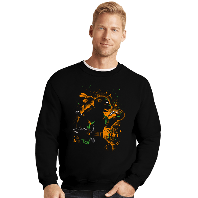 Daily_Deal_Shirts Crewneck Sweater, Unisex / Small / Black Playful Ninja