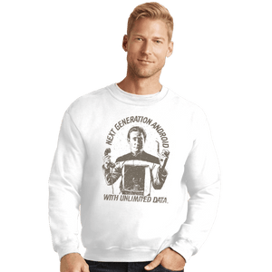 Shirts Crewneck Sweater, Unisex / Small / White Data Plan