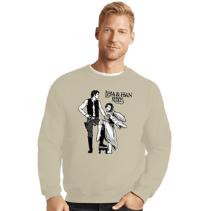 Daily_Deal_Shirts Crewneck Sweater, Unisex / Small / Sand Leia & Han Rebels