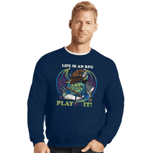 Shirts Crewneck Sweater, Unisex / Small / Navy Life Is An RPG