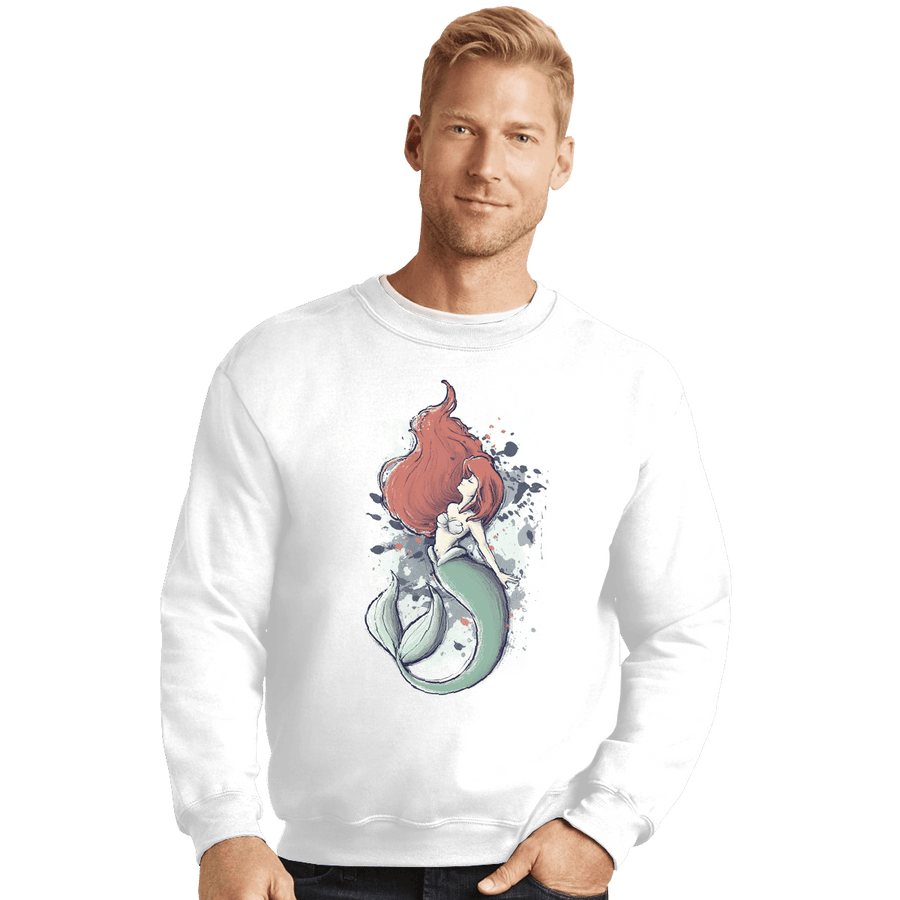 Shirts Crewneck Sweater, Unisex / Small / White The Mermaid