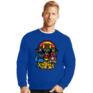 Daily_Deal_Shirts Crewneck Sweater, Unisex / Small / Royal Blue The X-Puppet Show