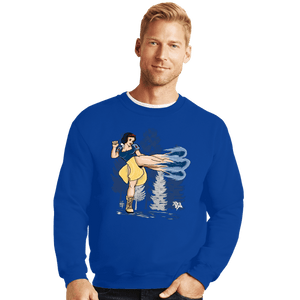 Secret_Shirts Crewneck Sweater, Unisex / Small / Royal Blue Chun White Kick
