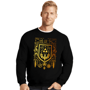 Daily_Deal_Shirts Crewneck Sweater, Unisex / Small / Black Waker Of Time