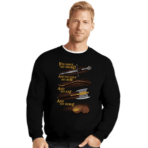 Daily_Deal_Shirts Crewneck Sweater, Unisex / Small / Black Holy Ring