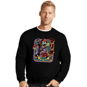 Daily_Deal_Shirts Crewneck Sweater, Unisex / Small / Black Neon Kart